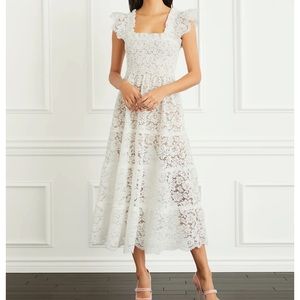 Hill house white lace Ellie nap dress- worn once, perfect for bridal events!